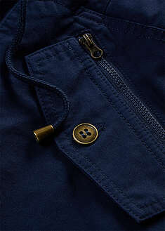 Parka corta de algodón con cuello alto, entallada