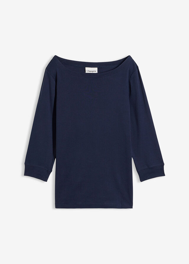 Camiseta elástica con escote en forma de U