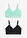 Bustier de encaje suave (2 unidades) - negro+hierbabuena - bonprix