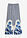 Pantalón palazzo - azul-blanco lana con rayas - bonprix