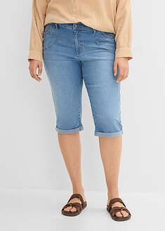 Vaqueros capri de talle medio con corte recto