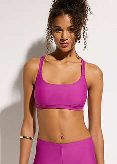 Top de bikini bustier con tirantes cruzados