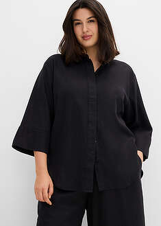 Blusa de fresca mezcla de lino