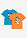 Camiseta de algodón orgánico (2 unidades) - Naranja + turquesa atlántico estampado - bonprix