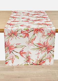 Camino de mesa con estampado floral, repelente al agua