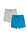 Pantalón corto de punto (2 unidades) de algodón puro - Gris claro jaspeado-turquesa atlántico - bonprix