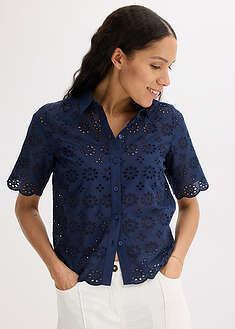 Blusa de manga corta de algodón puro