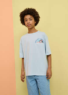 Camiseta holgada de algodón orgánico con un gran estampado en la espalda