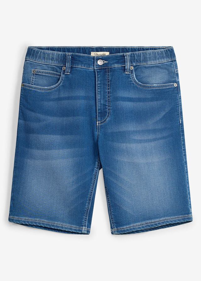 Bermudas vaqueras tipo chándal con cinturilla elástica y corte regular