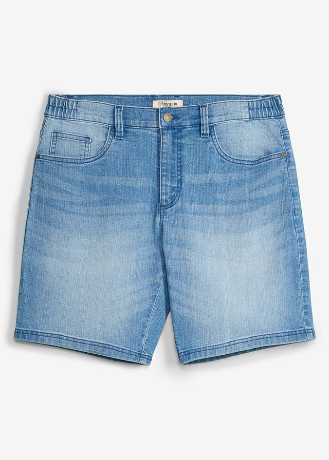 Pantalón vaquero corto con cinturilla elástica y corte relajado