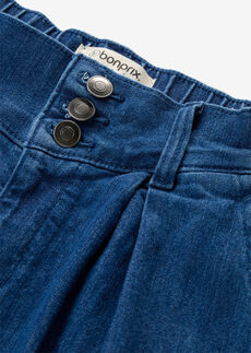 Vaqueros wide leg, cropped, high waist, con cintura cómoda