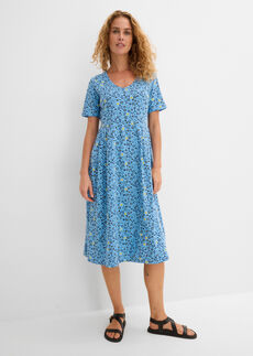 Vestido midi de punto de algodón
