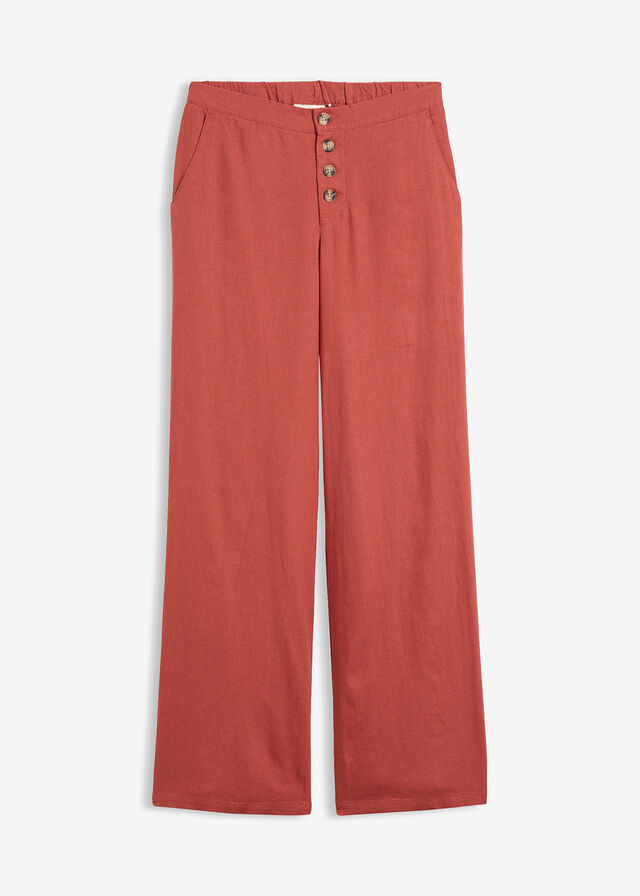 Pantalón palazzo largo con lino
