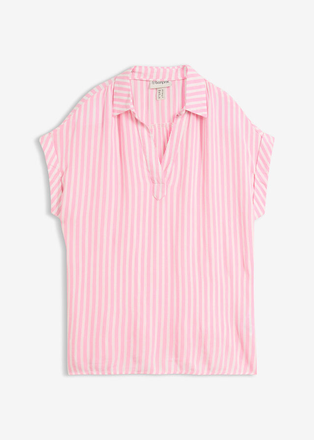 Blusa de viscosa fluida con manga corta