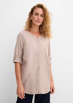Blusa con lino y mangas 3/4