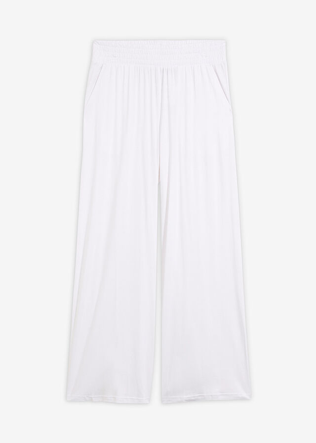 Pantalón de punto de mezcla de viscosa fluida, largo 7/8