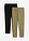 Leggings capri de corte ajustado (2 unidades) - Verde oliva-negro - bonprix