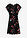 Vestido de punto de diseño cruzado - negro-frambuesa con flores - bonprix